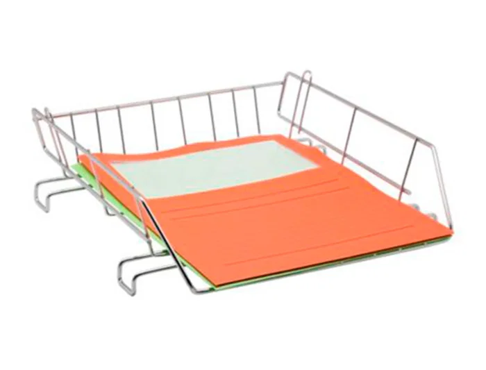 Q-connect Bandeja Sobremesa Metálica Cromada 370x275 mm