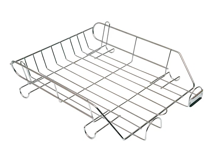 Q-connect Bandeja Sobremesa Metálica Cromada 370x275 mm
