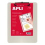 Apli Portablocs Portapapeles de Aluminio A4 Plata