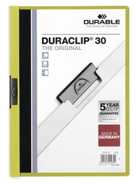 Dosier Clip Duraclip Pvc A4 2200 Pinza Metal 30H Verde Claro (Set de 25)