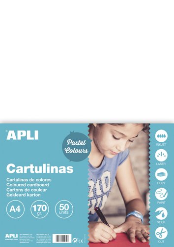 APLI Cartulina A4 Blanca 170g Paquete de 50 Hojas APLI Cartulina A4 Blanca 170g Paquete de 50 Hojas