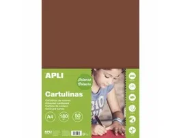 Apli Cartulina Marrón DIN A4 170 g/m² de 50 Hojas
