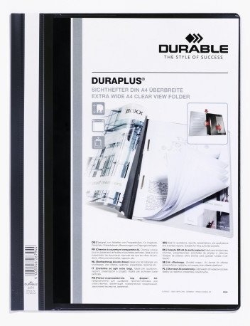 Durable Carpeta Duraplus DIN A4+ extra ancho con fástener negro