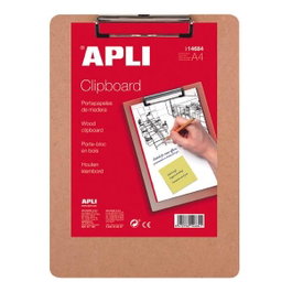 Apli Portapapeles de Madera A4 Marrón
