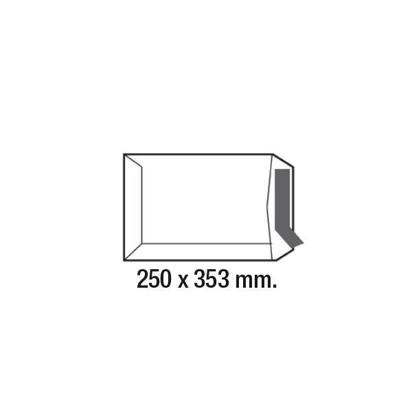 Sam Bolsas DIN B4 Folio Blanco 250x353mm 100g con Tira de Silicona