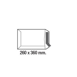 Sam Bolsas Folio Prolongado 260x360mm Blanco 100g con Tira de Silicona