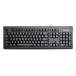 Kensington Teclado Value Negro 480x175x40mm Teclado USB con Resistencia a Líquidos Plug & Play para PC y Mac