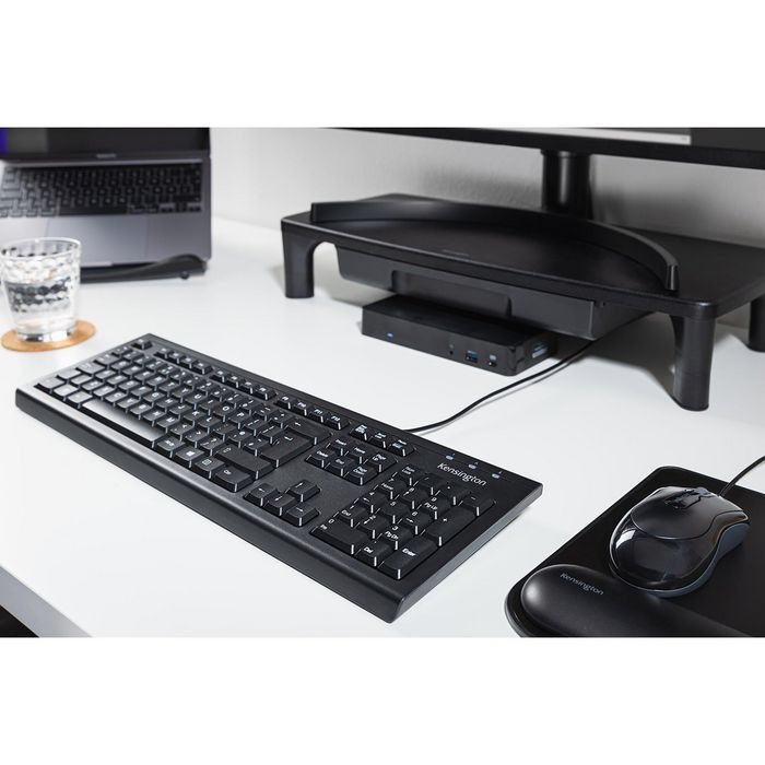Kensington Teclado Value Negro 480x175x40mm Teclado USB con Resistencia a Líquidos Plug & Play para PC y Mac