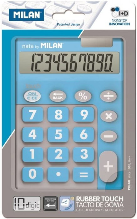 Milan Calculadora Touch Duo 10 Dígitos Azul