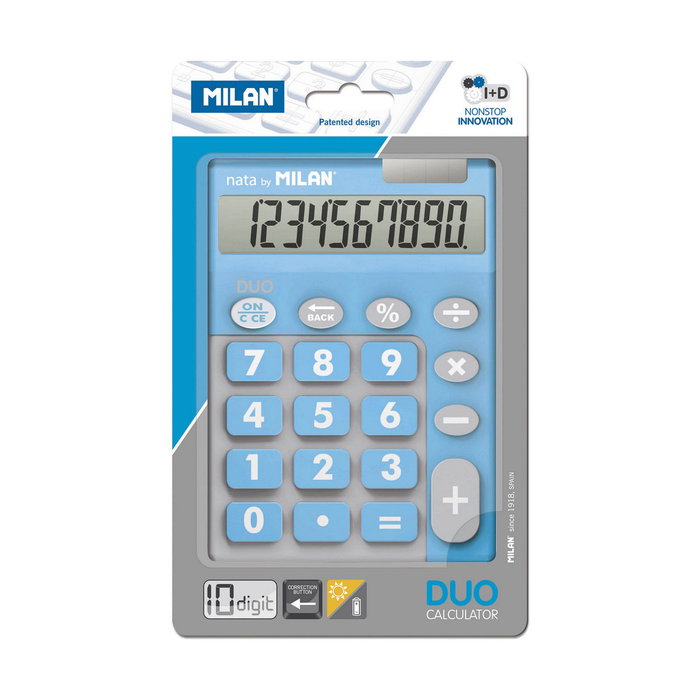 Milan Calculadora Touch Duo 10 Dígitos Azul Milan Calculadora Touch Duo 10 Dígitos Azul