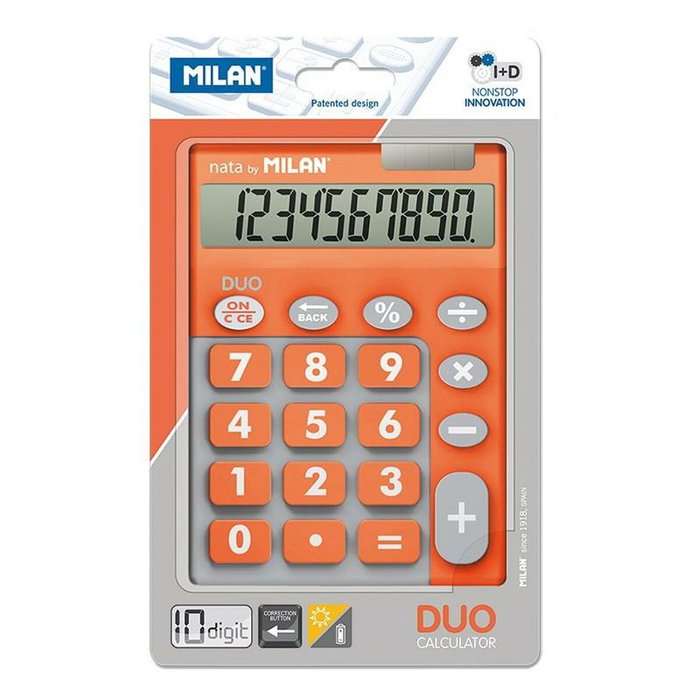 MILAN Calculadora de Sobremesa Duo 10 Dígitos Naranja MILAN Calculadora de Sobremesa Duo 10 Dígitos Naranja