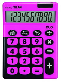 Milan Calculadora Touch Duo 10 Digitos Dual Blister Rosa