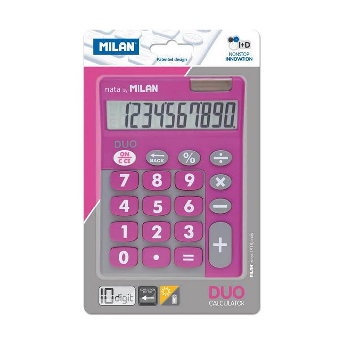 Milan Calculadora de Sobremesa Duo 10 Dígitos Rosa Milan Calculadora de Sobremesa Duo 10 Dígitos Rosa