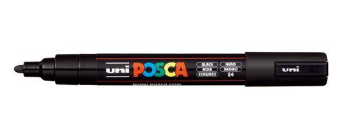 Marcador T.Opaca No Perm. Uni Posca 1,8 (Pc-5M) Negro (Set de 6) Marcador T.Opaca No Perm. Uni Posca 1,8 (Pc-5M) Negro (Set de 6)