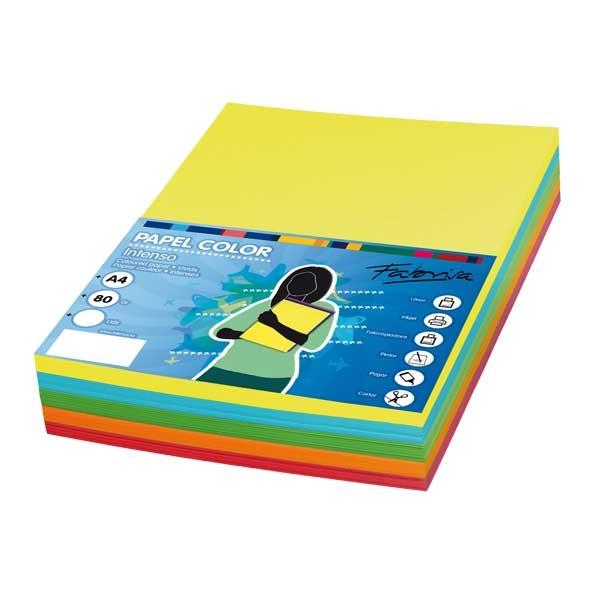 Fabrisa Papel de Colores A4 80g, 100 Hojas, 5 Colores Fuertes Fabrisa Papel de Colores A4 80g, 100 Hojas, 5 Colores Fuertes