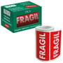 Dohe Packia Rollo de Etiquetas Adhesivas Preimpresas Fragil 100 x 50 mm