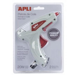 Apli Pistola de Silicona Caliente Blanca 20 W + 2 Barras