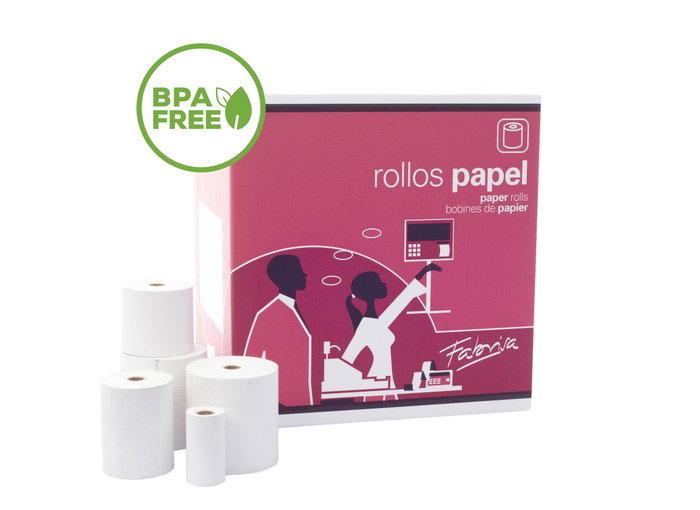 Fabrisa Pack de 8 Rollos de Papel Térmico sin BPA 80x60x12mm Fabrisa Pack de 8 Rollos de Papel Térmico sin BPA 80x60x12mm