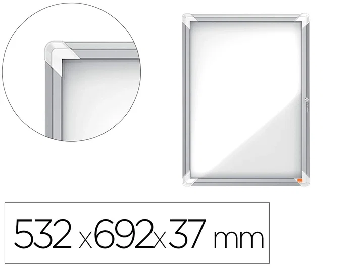 NOBO Vitrina de anuncios Premium Plus magnética blanca para 4 hojas A4