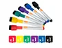 Nobo Rotuladores Mini para Pizarra Blanca con Borrador y Tapa Magnética, 6 Colores Surtidos