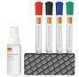 NOBO Kit para Pizarra Blanca con 4 Rotuladores, Borrador y Spray
