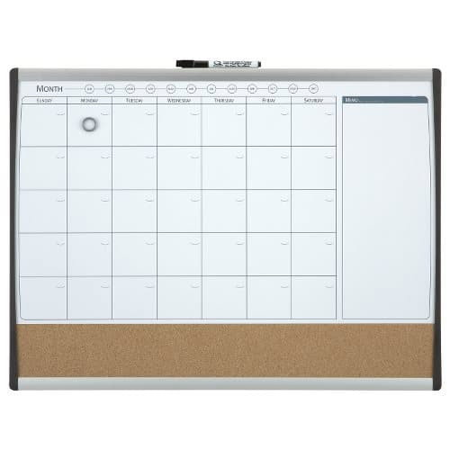 Nobo Planificador Mensual Magnético con Tablero de Corcho 585x430 mm