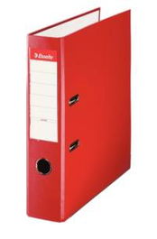 Esselte Archivador Palanca Folio Lomo Ancho PP Interior Forrado En Papel Rado Cantoneras Rojo