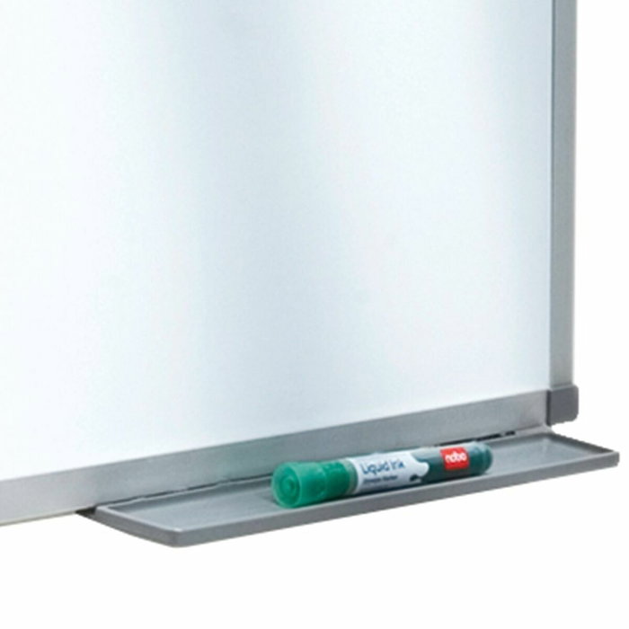 NOBO Pizarra blanca magnética de acero lacado 120x90 cm con marco de aluminio