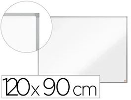 NOBO Pizarra blanca magnética de acero lacado 120x90 cm con marco de aluminio