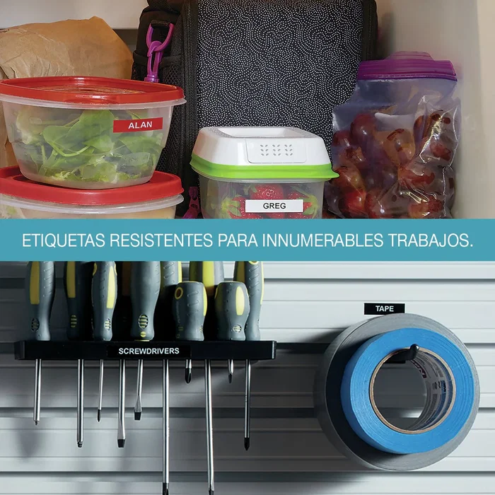 DYMO D1 - Cinta de Vinilo Durable para Etiquetas - Blanco sobre Rojo - 12mm x 3m - Compatible con LabelManager 160, 210D, 280, 360D, 420P, Plug N Play