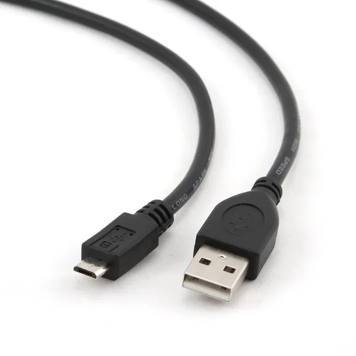 Gembird CCP-MUSB2.0-AMBM-1M Cable USB-A a Micro-USB B (Macho/Macho) 1m, Negro, Contactos Chapados en Oro, para Carga y Datos