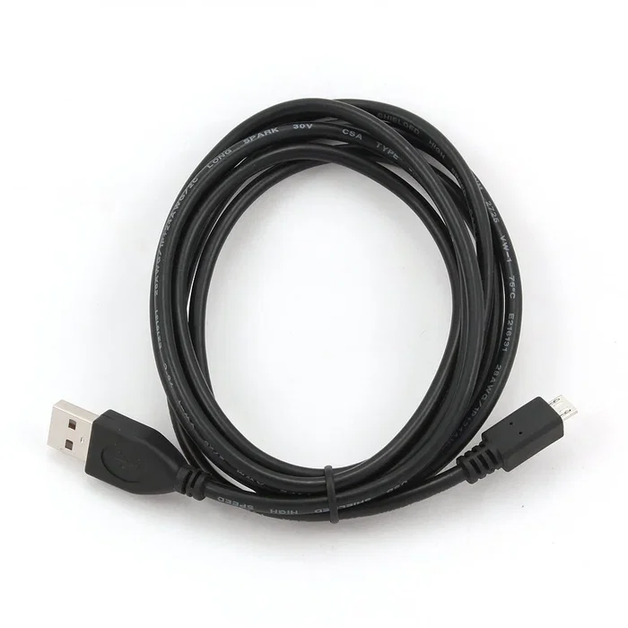 Gembird CCP-MUSB2.0-AMBM-1M Cable USB-A a Micro-USB B (Macho/Macho) 1m, Negro, Contactos Chapados en Oro, para Carga y Datos