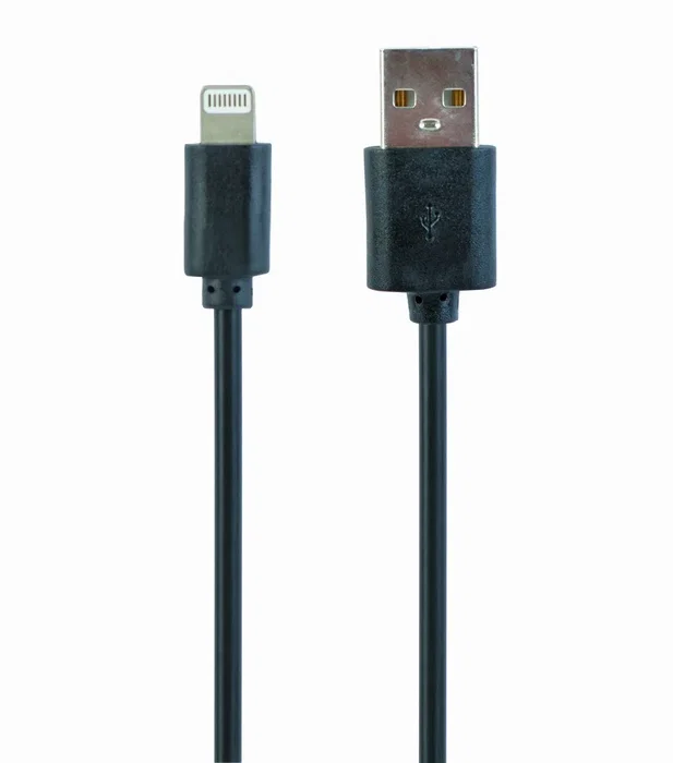 Gembird CC-USB2-AMLM-1M Cable USB 2.0 A Lightning 1 m Para iPhone 5, 6 y iPad, Negro - Carga y Datos