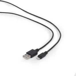 Gembird CC-USB2-AMLM-1M Cable USB 2.0 A Lightning 1 m Para iPhone 5, 6 y iPad, Negro - Carga y Datos