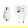 Tooq TQWC-1S02WT Cargador de Pared 2 Puertos USB 17W Blanco