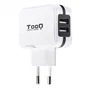 Tooq TQWC-1S02WT Cargador de Pared 2 Puertos USB 17W Blanco