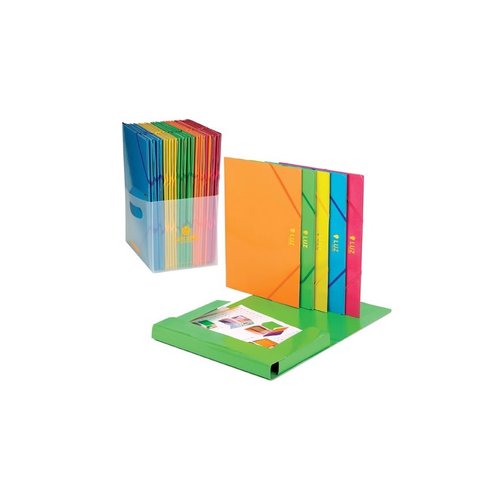 Carchivo Carpeta de 3 Solapas de Cartón Brillante con Goma, Rojo