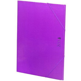 Carchivo Carpeta 3 Solapas Folio C-Gomas Cartón Brillo Luz Violeta