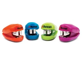 Rexel Grapadora Buddy Bolsillo + Caja Grapas, Capacidad 10 Hojas, Colores Surtidos