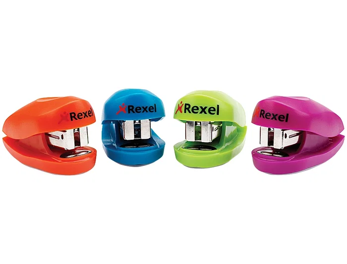 Rexel Grapadora Buddy Bolsillo + Caja Grapas, Capacidad 10 Hojas, Colores Surtidos