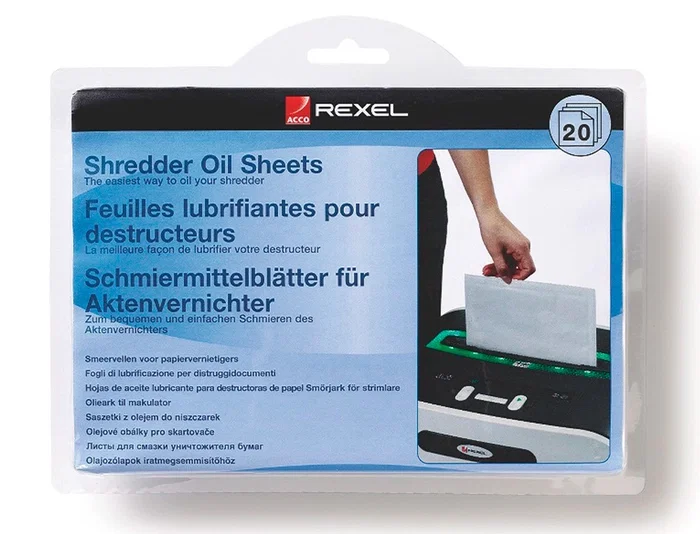 Rexel Láminas lubricantes para destructora Din A5, Pack de 12 Rexel Láminas lubricantes para destructora Din A5, Pack de 12