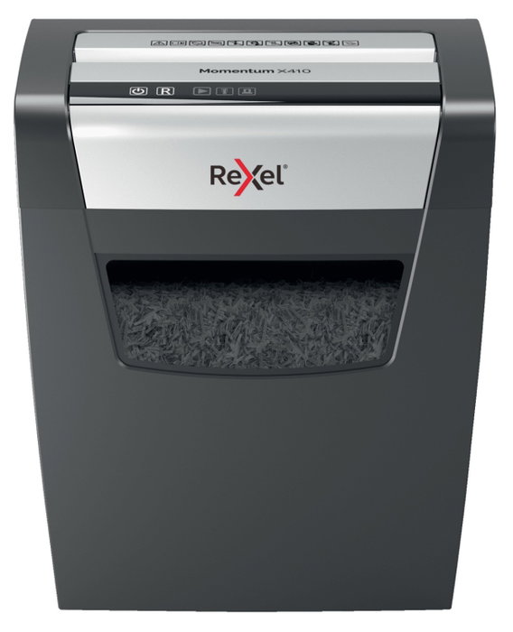 Rexel Momentum X410 Destructora de Papel Corte Confeti Negro/Gris Rexel Momentum X410 Destructora de Papel Corte Confeti Negro/Gris