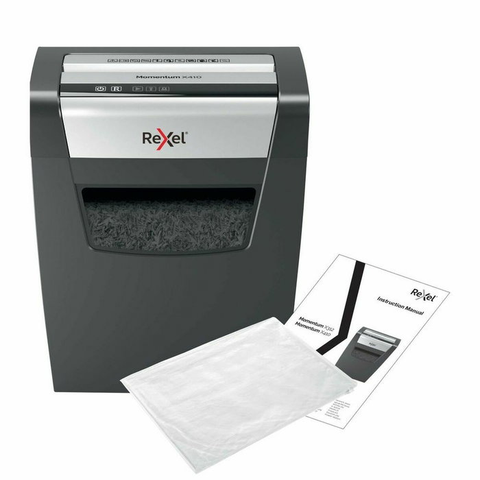 Rexel Momentum X410 Destructora de Papel Corte Confeti Negro/Gris Rexel Momentum X410 Destructora de Papel Corte Confeti Negro/Gris