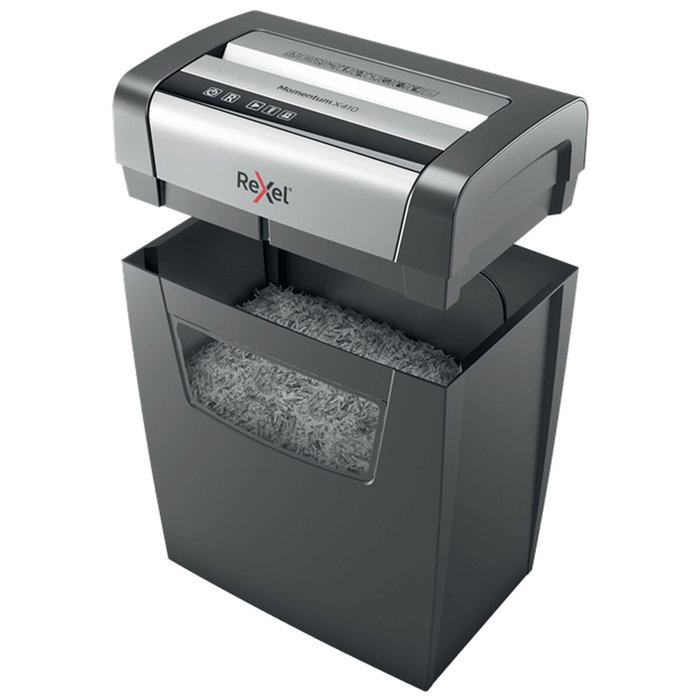 Rexel Momentum X410 Destructora de Papel Corte Confeti Negro/Gris Rexel Momentum X410 Destructora de Papel Corte Confeti Negro/Gris