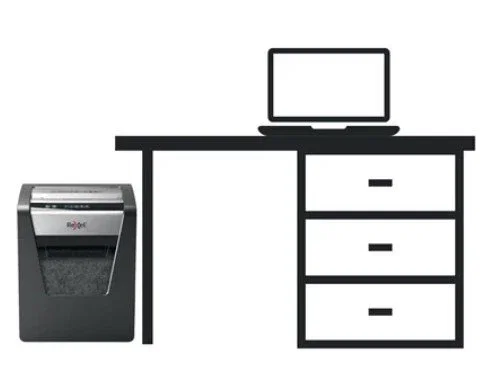 Rexel Momentum X415 - Trituradora de Papel de Corte Cruzado Nivel de Seguridad P-4 (4x40mm) para 15 Hojas, Silenciosa 58dB, Negro/Gris