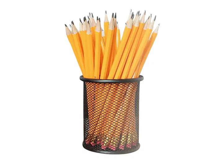 Q-connect Cubilete portalápices Negro Metal Rejilla Redondo Diámetro 86 mm Alto 105 mm