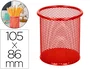 Q-connect Cubilete Portalapices Rojo Metal Redondo Rejilla Diametro 86 mm Alto 105 mm