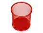 Q-connect Cubilete Portalapices Rojo Metal Redondo Rejilla Diametro 86 mm Alto 105 mm