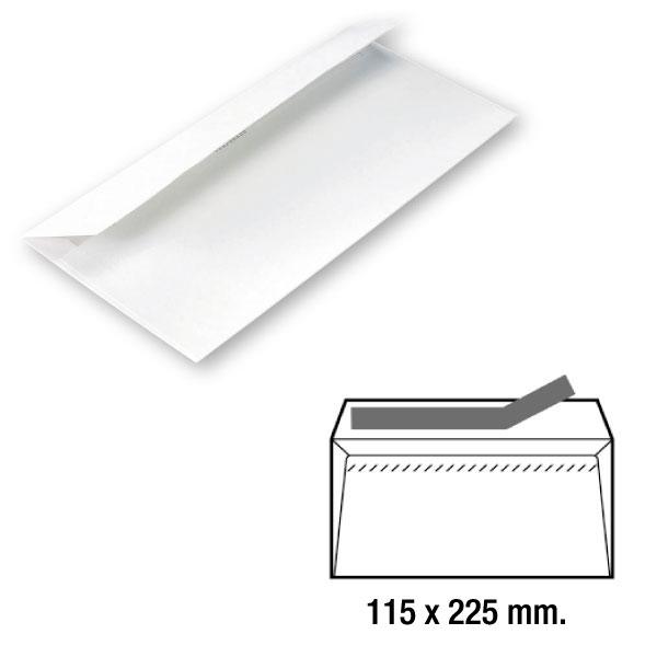Sam Sobres Americanos 115x225 mm Blanco 90g con Tira de Silicona (500 unidades)