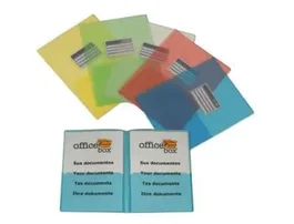 Office Box Carpeta Dossier Doble con Tarjetero, Polipropileno, Transparente, Din A4